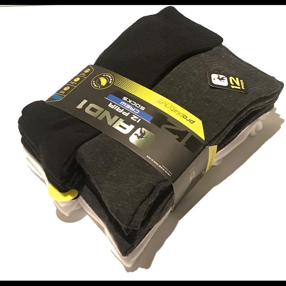 12 PAIRS AND1 Long Crew PROPLATINUM Socks 6-12.5 - Picture 5 of 8